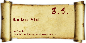 Bartus Vid névjegykártya