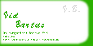 vid bartus business card